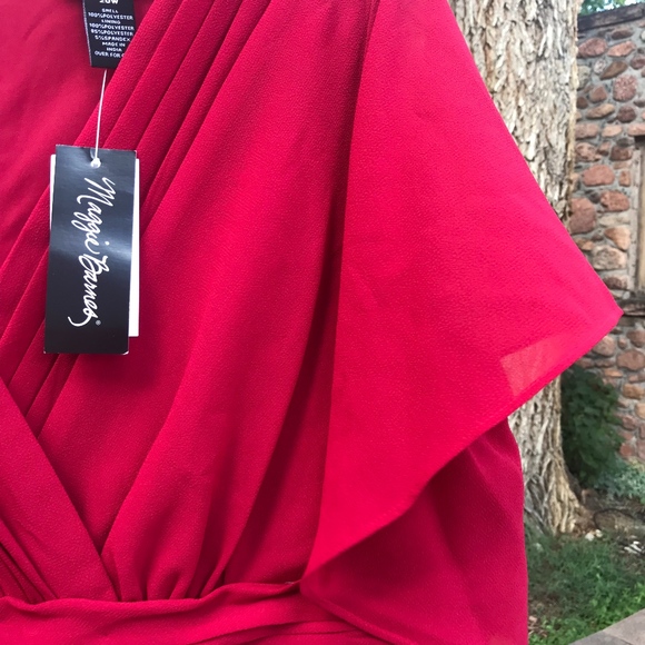 Maggie Barnes Red Ruffled Dress NWT - Picture 6 of 8